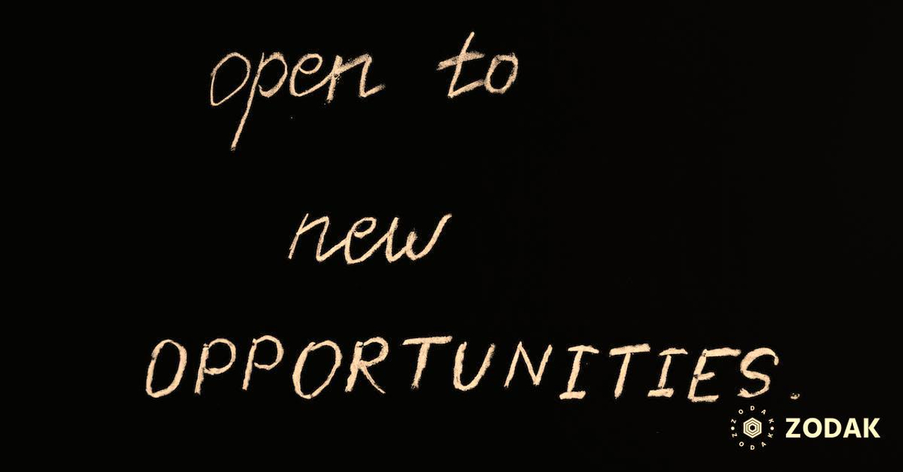 Open To New Opportunities Lettering Text on Black Background