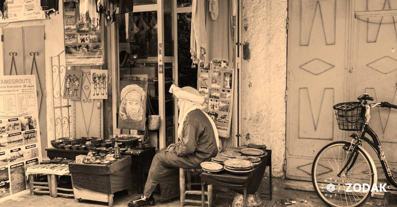 Faceless seller on local street market