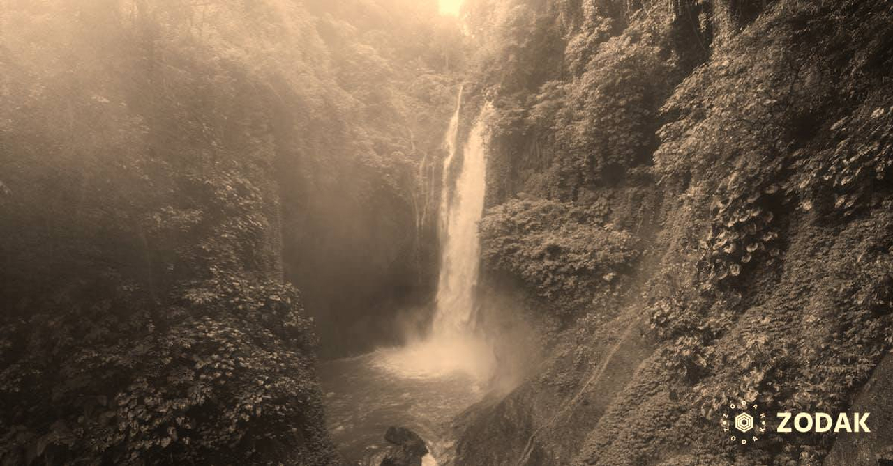 Wonderful Aling Aling Waterfall among lush greenery of Sambangan mountainous area on Bali Island